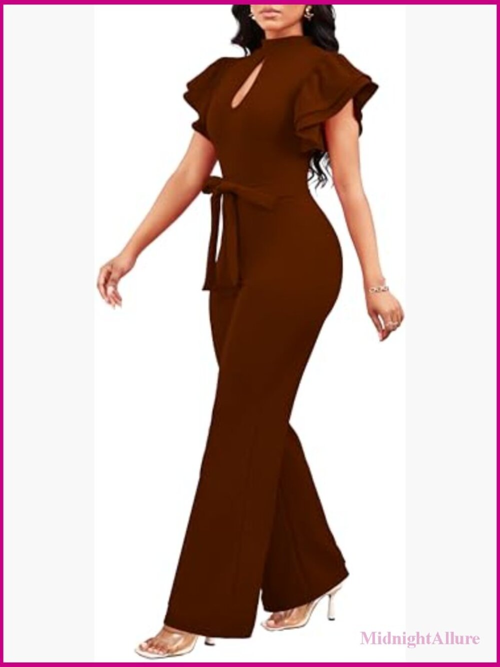 Elegant Jumpsuit with Straight Pants for Women Dressy Formal Business - Picture 4 of 7